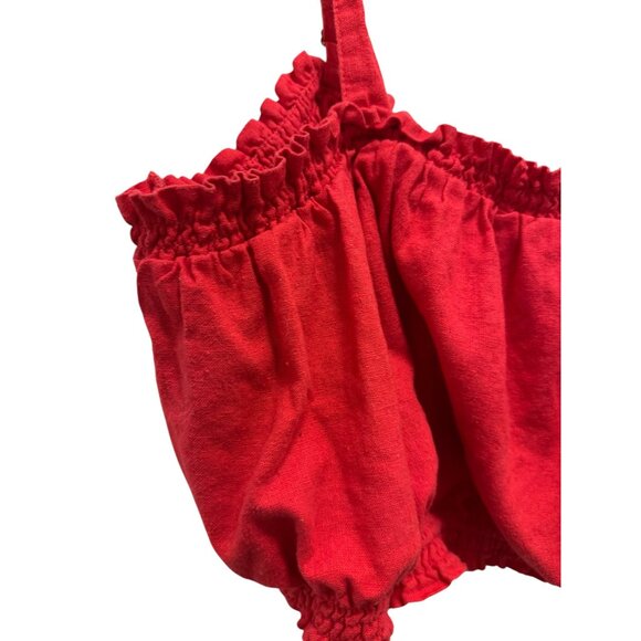 Abercrombie & Fitch Womens Pink Adjustable Strap Smocked Crop Top XXL - Picture 4 of 5